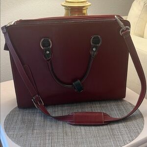 Vintage Mcklein Burgundy Leather Work Bag